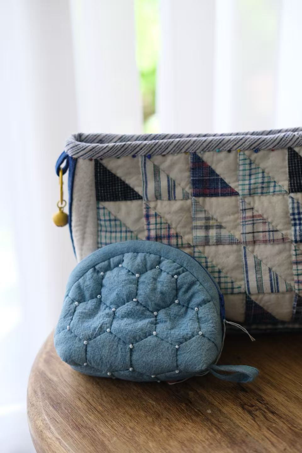 Qi Mei | Hand-Quilted Patchwork Pouch