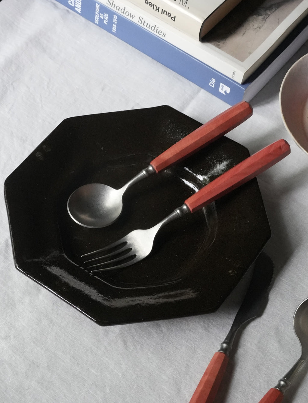 Utensils | Chamfered Series - Pink Ivory Fork & Spoon