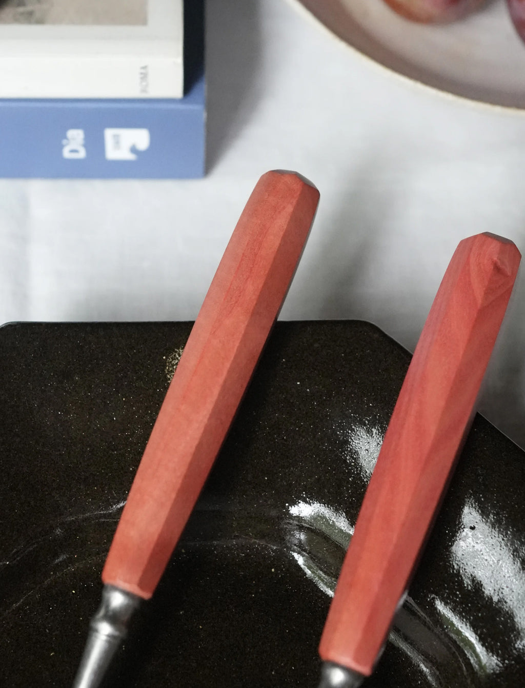 Utensils | Chamfered Series - Pink Ivory Fork & Spoon