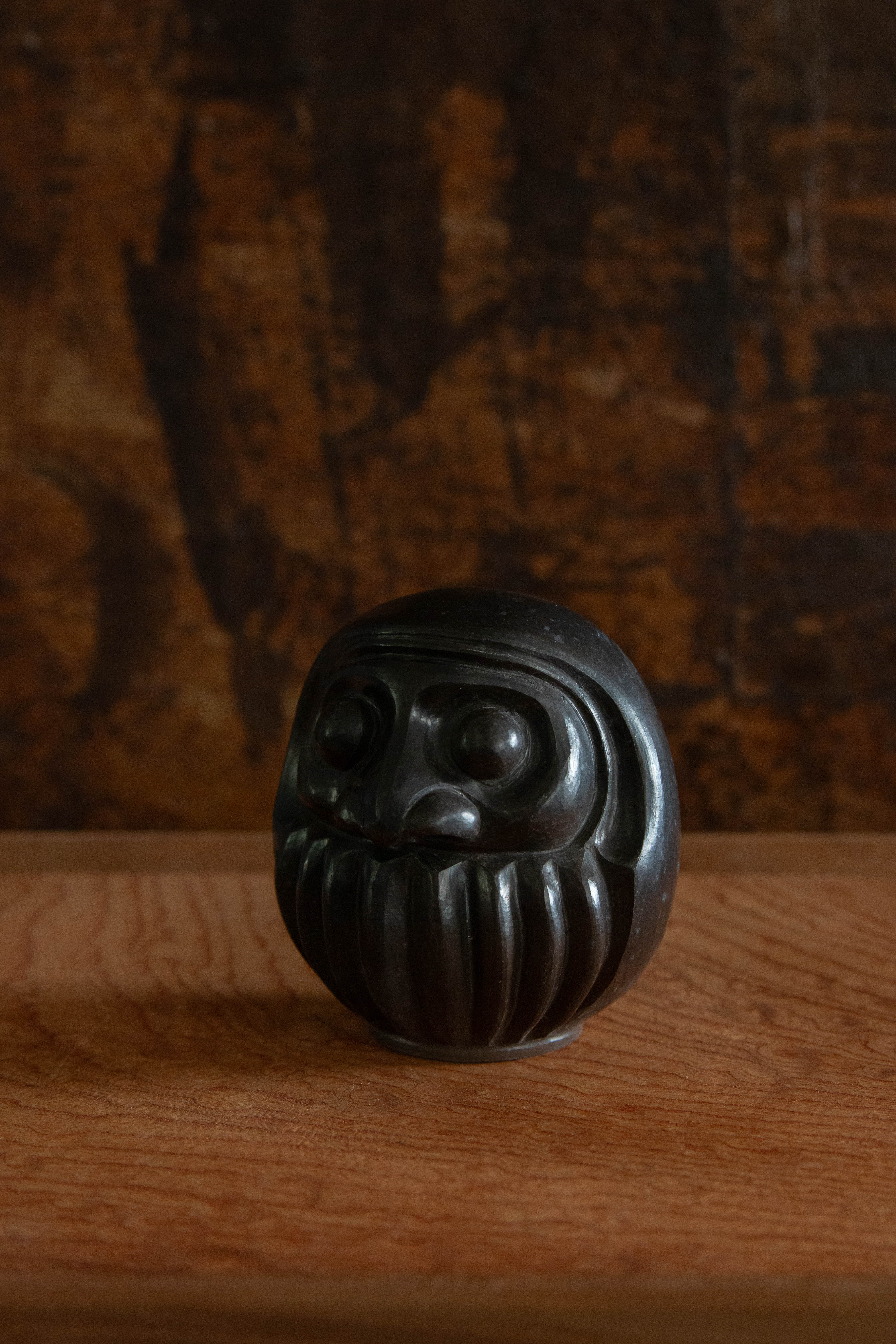 Anayama Daisuke | Black Pottery Ko-Daruma 黒陶ノ達磨