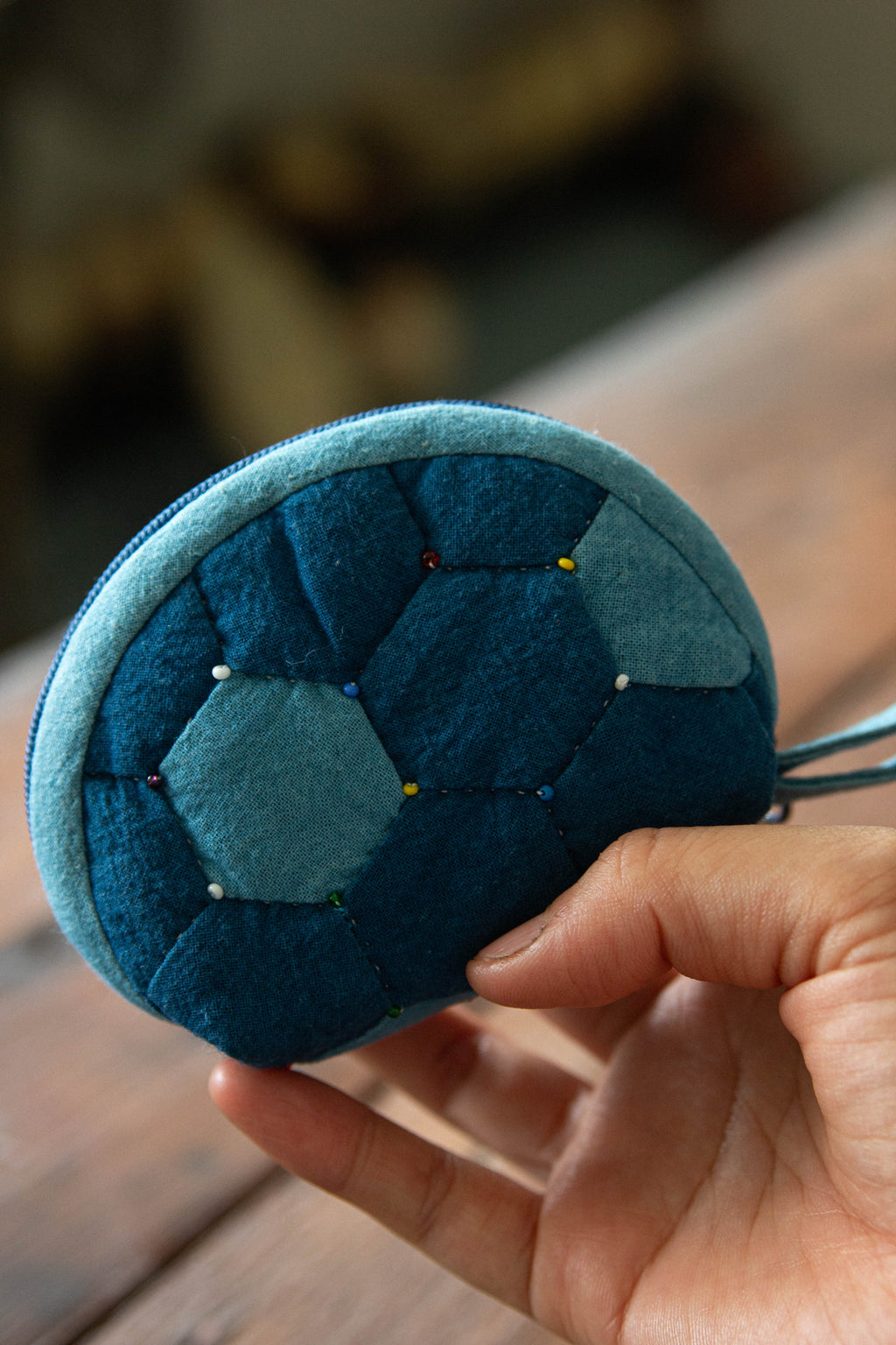 Qi Mei | Hand-Quilted Patchwork Pouch