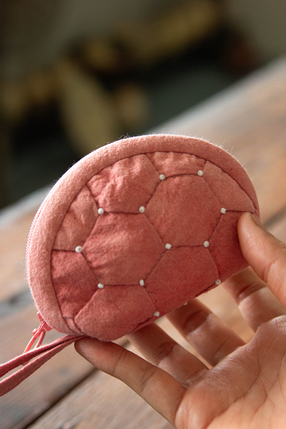 Qi Mei | Hand-Quilted Patchwork Pouch